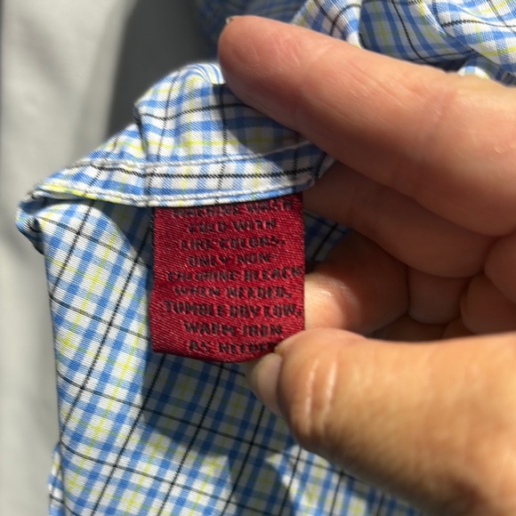 Bergamo New York Fitted Classic Blue Dress Shirt with Gingham Pattern L NWOT - Picture 6 of 11